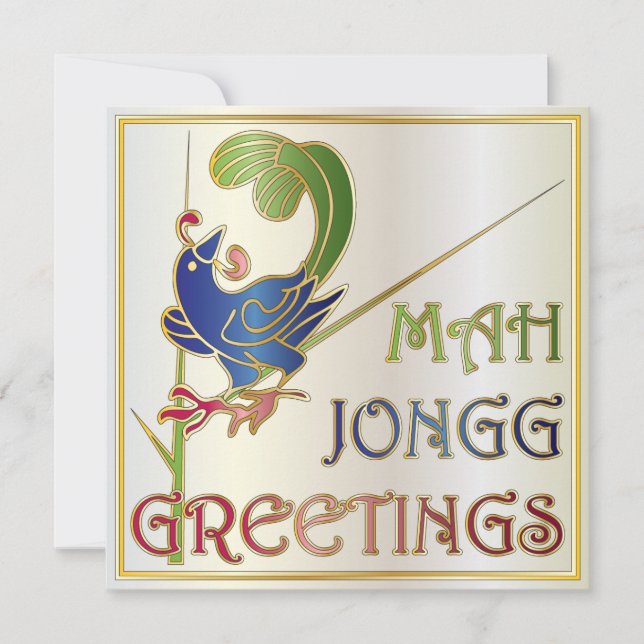 Mah Jongg Christmas One Bam Invasion/Card Einladung (Vorderseite)