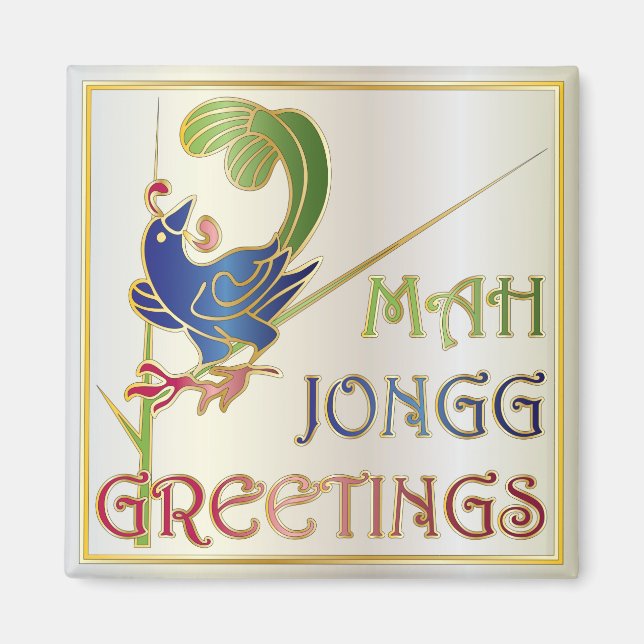 Mah Jongg Christmas One Bam Magnet (Vorne)