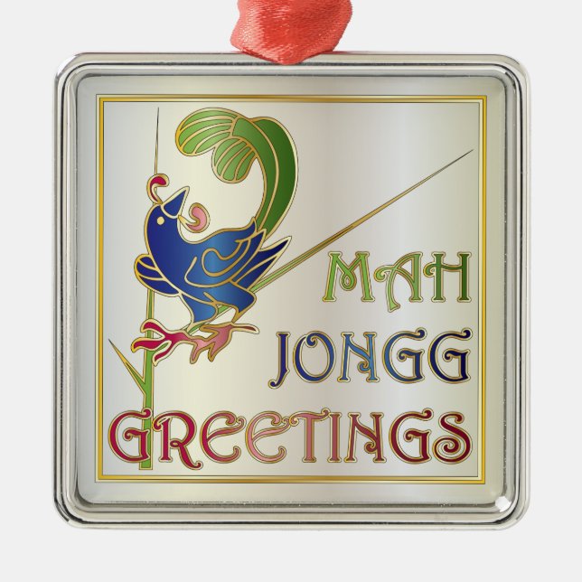 Mah Jongg Christmas One Bam Ornament (Vorne)