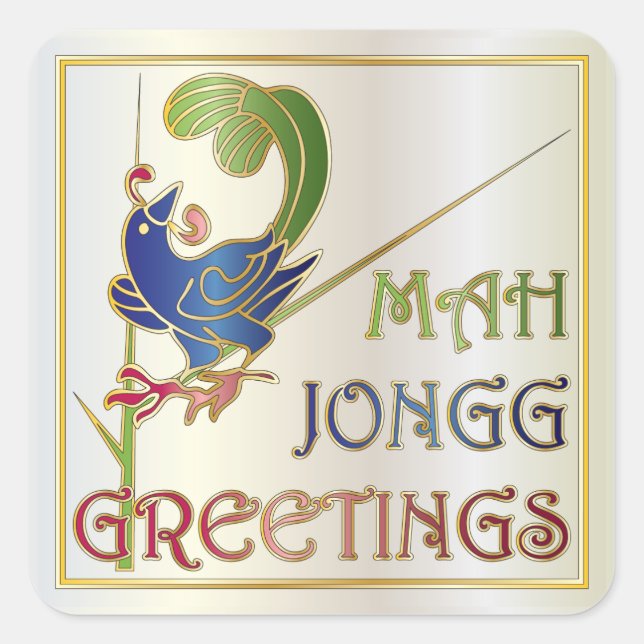 Mah Jongg Christmas One Bam Stickers (Vorderseite)