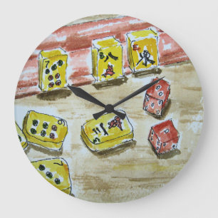 Mah Jongg Clock Große Wanduhr