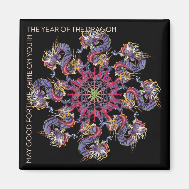 Mah Jongg Dragon Year Magnet (Devant)