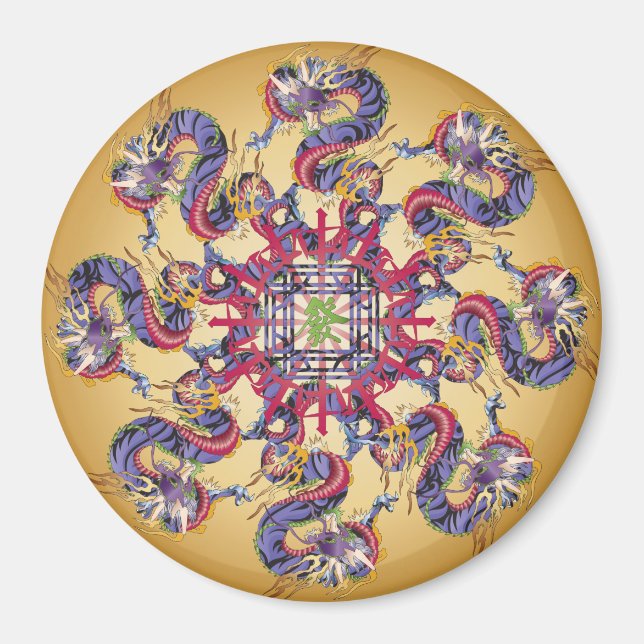 Mah Jongg Dragon Year Magnet (Devant)