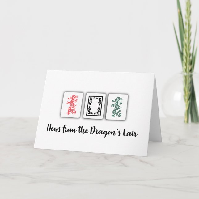 Mah Jongg Dragons Note Card (Vorderseite)