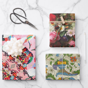 Mah Jongg Egrets, Positano und Fleuresse Geschenkpapier Set