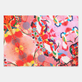 Mah Jongg Egrets und Paisley Geschenkpapier Set