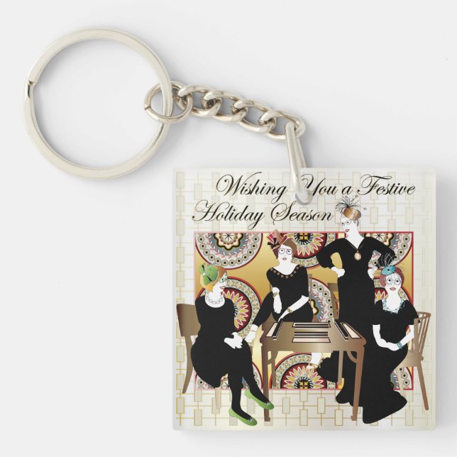 Mah Jongg Festive Schlüsselanhänger (Vorderseite)