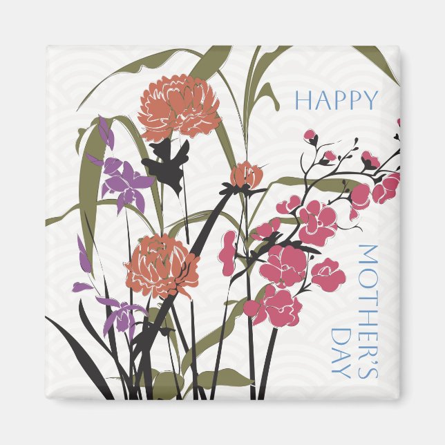 Mah Jongg Flowers Magnet de la mère (Devant)