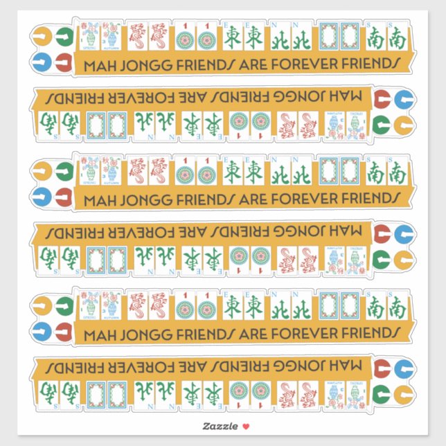 Mah Jongg Friends Stickers Aufkleber (Blatt)