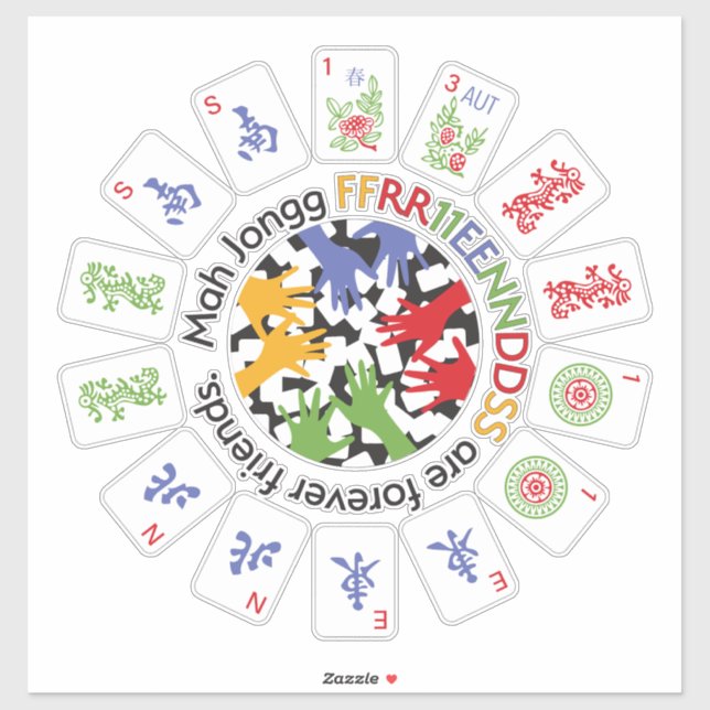 Mah Jongg Friends Vinyl Sticker (Blatt)