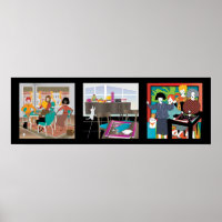 Mah Jongg Game Night Cats Poster