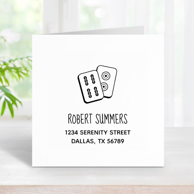 Mah-Jongg Game Tiles-Adresse Gummistempel (Von Creator hochgeladen)