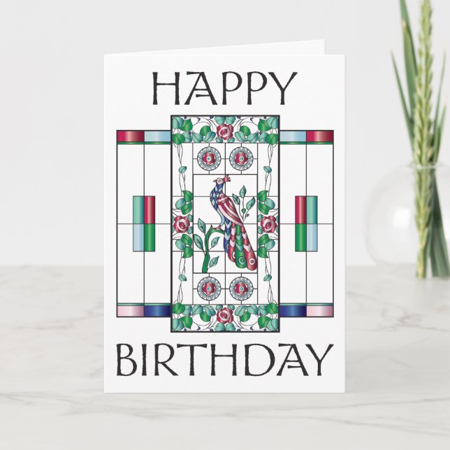 Mah Jongg Glass Birthday Card Dankeskarte (Vorderseite)