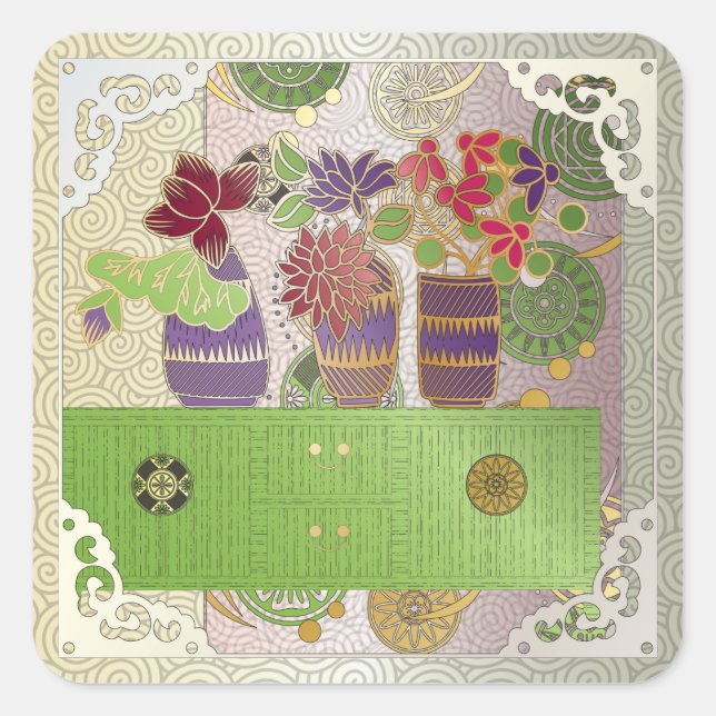 Mah Jongg Green Table Stickers (Vorderseite)