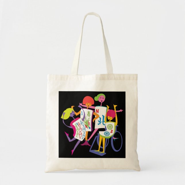 Mah Jongg Happy Dance Black Bag Tragetasche (Vorne)