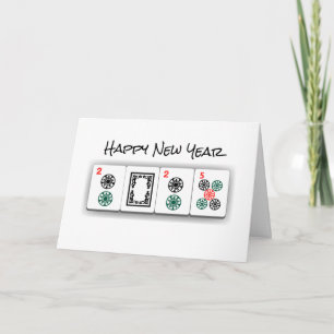Mah Jongg Happy New Year Card Karte