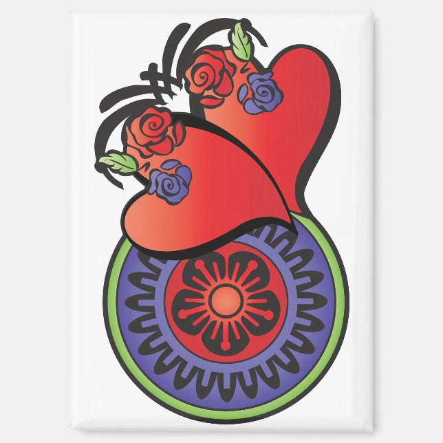 Mah Jongg Hearts Magnet (Vorderseite)