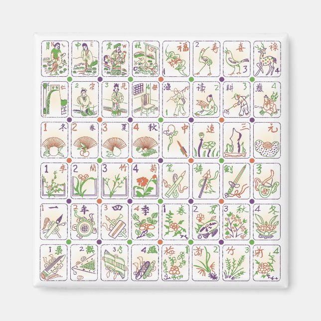 Mah Jongg Honor Tiles Magnet (Vorne)