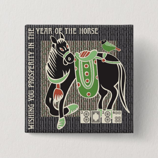 Mah Jongg Horse Button (Vorderseite)