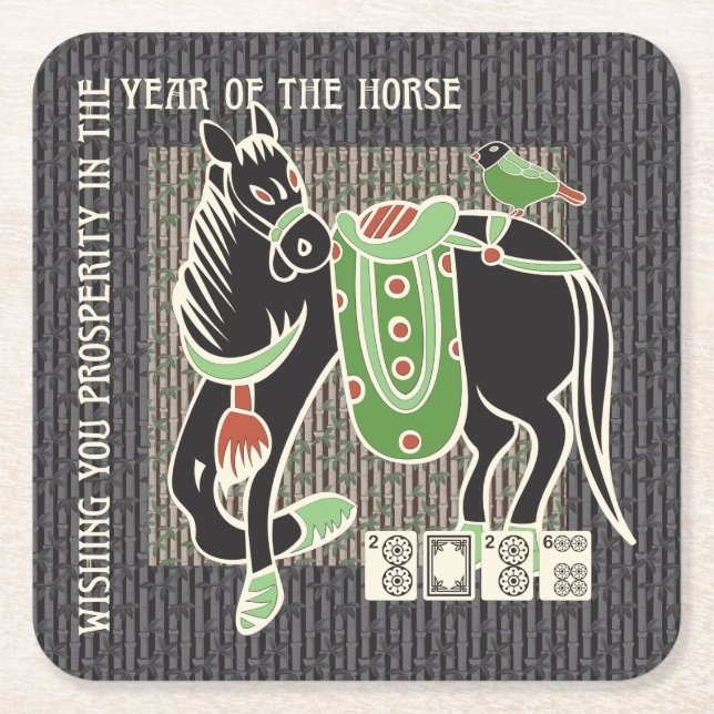 Mah Jongg Horse Untersetzer (Vorderseite)