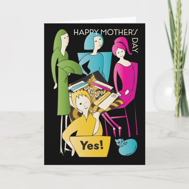 Mah Jongg Jahr Mother Card Dankeskarte (Vorderseite)