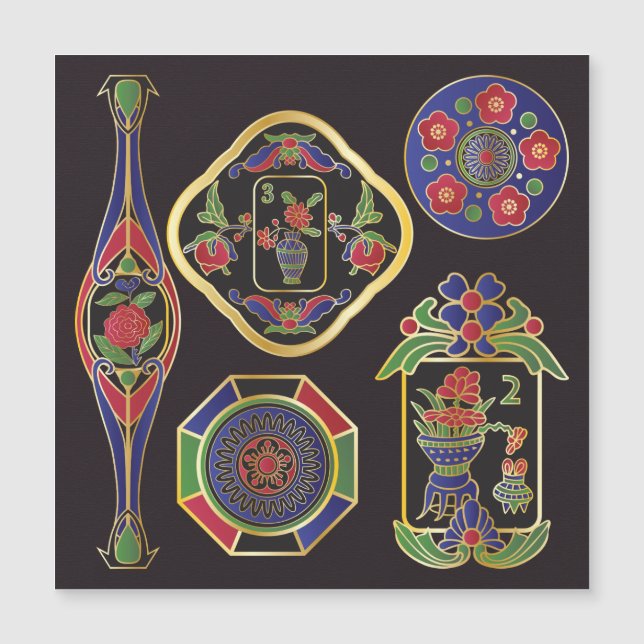 Mah Jongg Jewelry Magnet Card (Vorderseite)