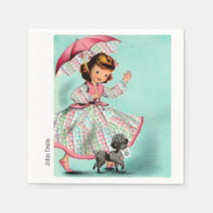 Mah Jongg Joker Poodle Napkins Serviette