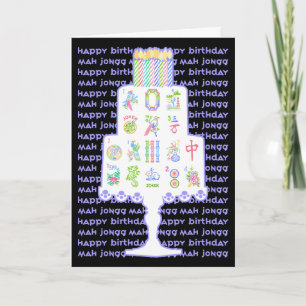 Mah-Jongg-Kuchen-Geburtstag Karte
