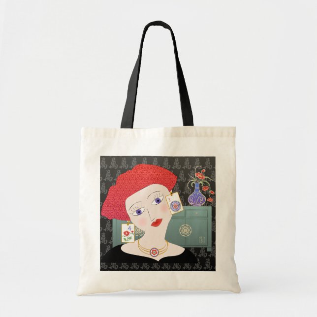 Mah Jongg Lady 01 Tote Bag Tragetasche (Vorne)