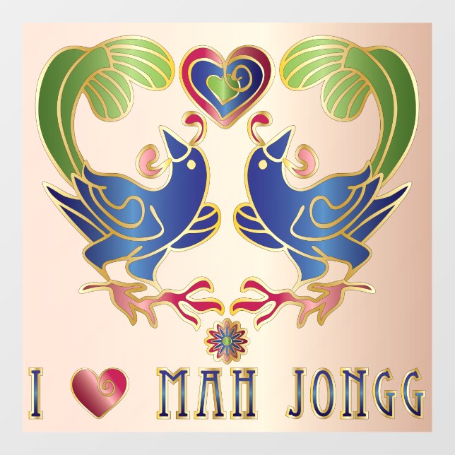Mah Jongg Liebe Window Clying Fensteraufkleber (Blatt)