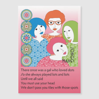 Mah Jongg Limerick Dots Magnet Card