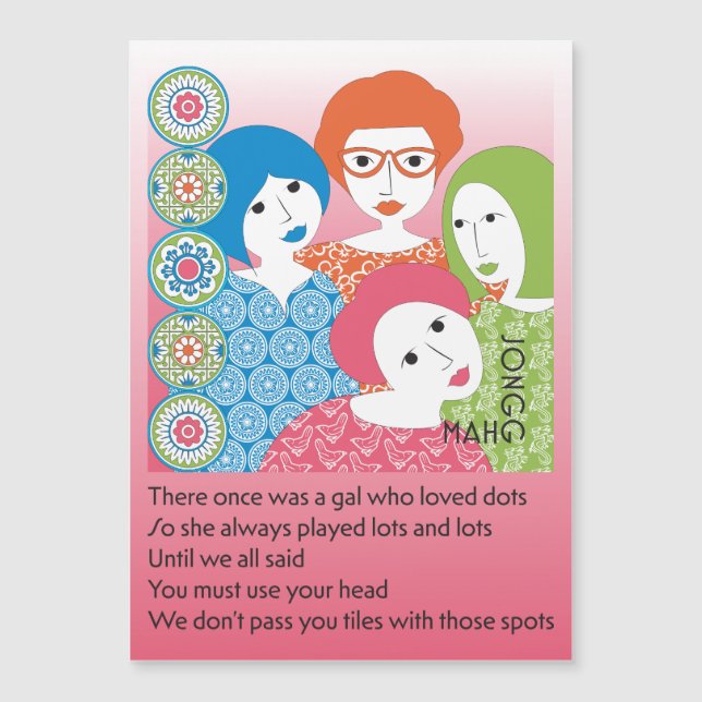 Mah Jongg Limerick Dots Magnet Card (Vorderseite)