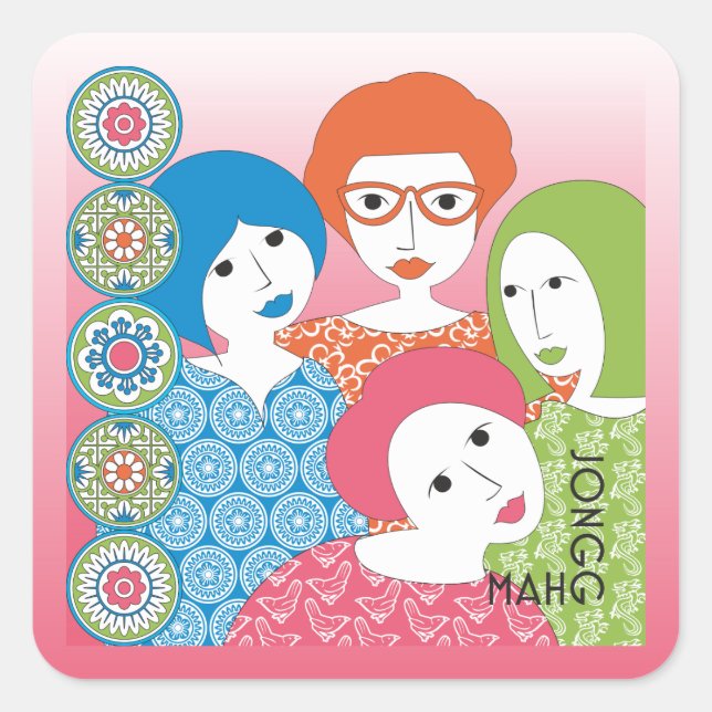 Mah Jongg Limerick Dots Stickers (Vorderseite)