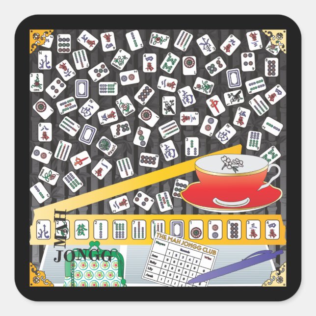 Mah Jongg Limerick Mahj Stickers (Vorderseite)