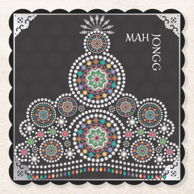 Mah Jongg Limerick Taj Untersetzer (Vorderseite)