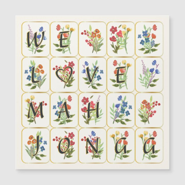 Mah Jongg Love Magnet Card (Devant)