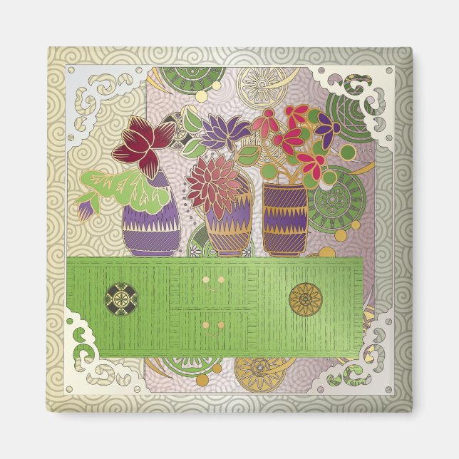 Mah Jongg - Magnet de table verte (Devant)