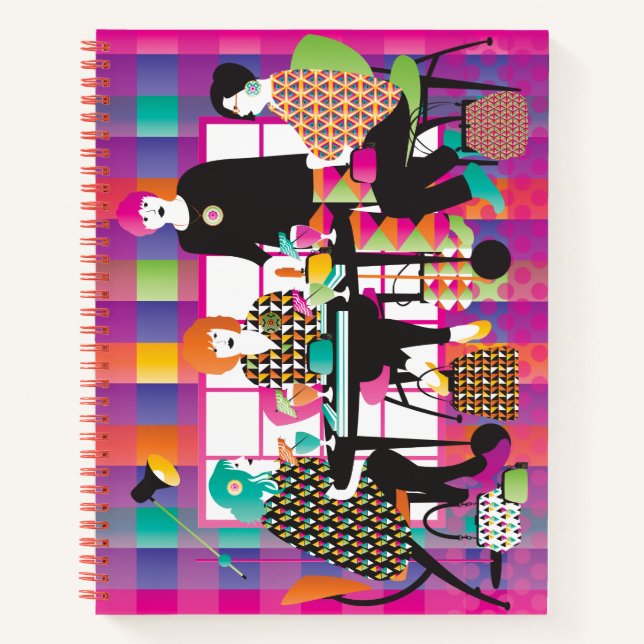 Mah Jongg Memphis Style Notebook Notizbuch (Vorderseite)