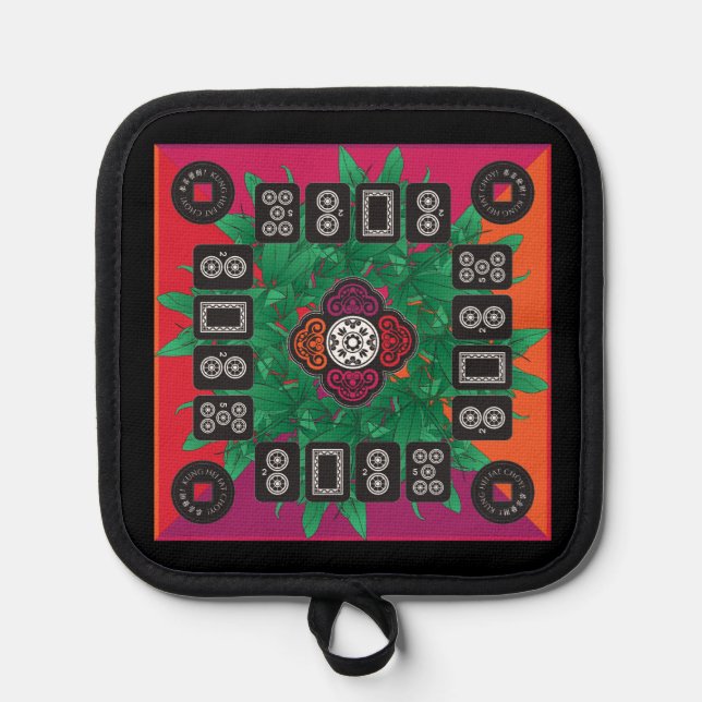 Mah Jongg Money Tree 2025 Pot Holder Topflappen (Vorderseite)