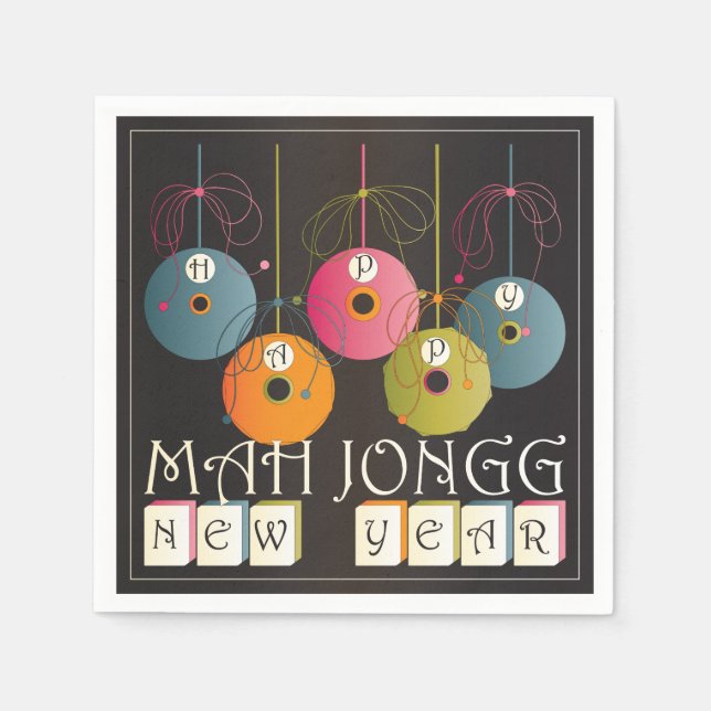 Mah Jongg New Years Serviette (Vorderseite)