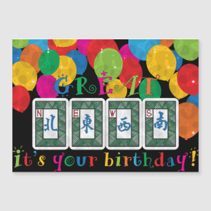 Mah Jongg NEWS Birthday Flat Magnet