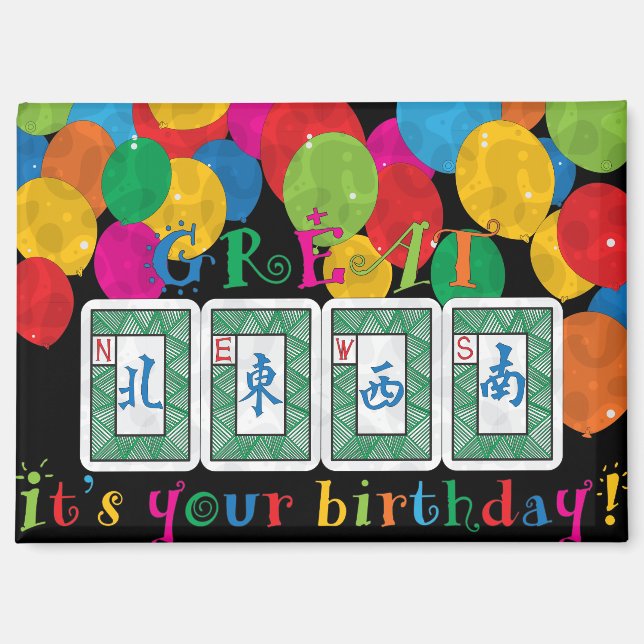 Mah Jongg NEWS Birthday Magnet (Vorderseite)