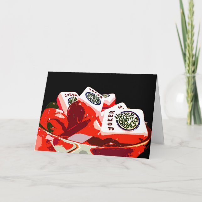 Mah Jongg Notecard Bowl of Jokers Karte (Vorderseite)