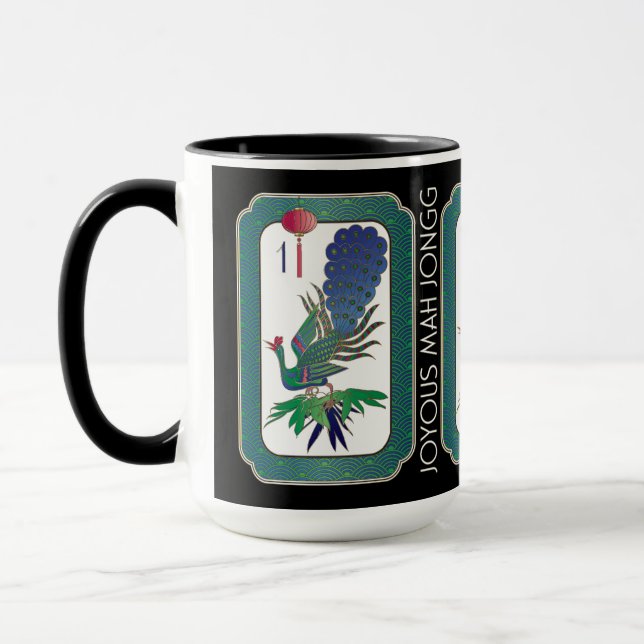 Mah Jongg Oiseau Fête Mug (Gauche)