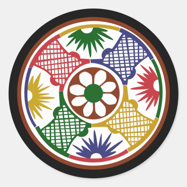 Mah Jongg One Circle Runder Aufkleber (Vorderseite)