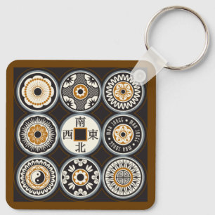 Mah Jongg One Dots Coin Schlüsselanhänger