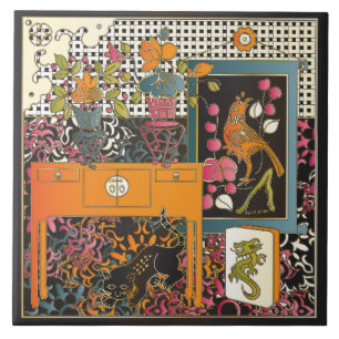 Mah Jongg Orange Fliese