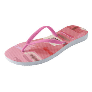 Mah Jongg Pink Flip Flops