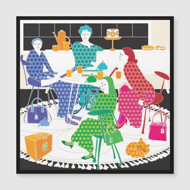 Mah Jongg Polka-Dots Magnet Card (Devant)