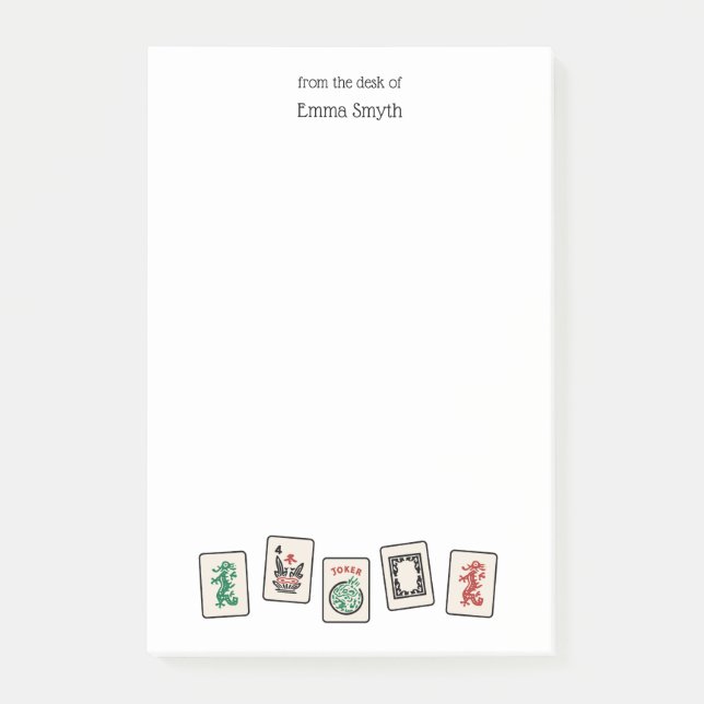 Mah Jongg Post-It Notes Post-it Klebezettel (Vorderseite)